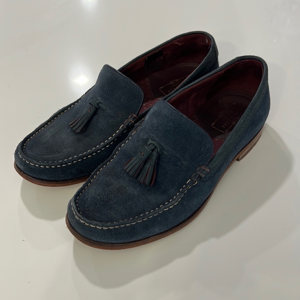 Ted Baker Men’s Blue Suede Tassel Loafers Size 7 US